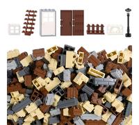 Cabeeskii Lot de 337 Briques profilées de maçonnerie, Blocs de Briques murales, fenêtres, Portes, clôtures, Ensembles de Blocs de Construction, pièces de Jouets, compatibles avec Les Grandes Marques