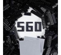 Cabeeskii Lot de 560 Blocs de Construction Classiques Noirs en Vrac en 7 Dimensions - Compatible avec Toutes Les Grandes Marques - Briques Basiques Multicolores - pour Enfants et Amateurs de MOC