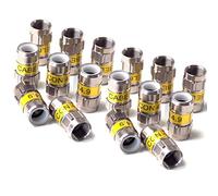 Cabelcon Lot de 16 connecteurs F à compression F-56 4.9 Self Install jaunes RG6/7 mm NiTin