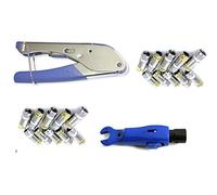 Cabelcon Set comprenant pince de compression Pocket Tool + cordon Stripper + 20 connecteurs de compression F