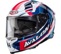 Caberg Avalon X Optic Casque, Blanc/Bleu/Rouge, Taille XL (61/62)