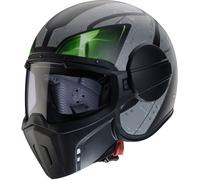 Caberg Ghost X Vyrus Casque jet, noir mat/gris/vert, Taille XS (53/54)