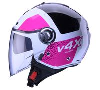 Caberg Riviera V4X Alpha Casque Jet Blanc/Noir/Rose S unisex