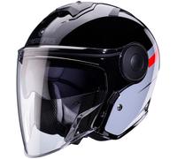 Caberg Soho Zephir Casque jet, Noir/Gris/Rouge, Taille S (55/56)