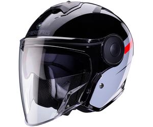 Caberg Soho Zephir Casque jet, Noir/Gris/Rouge, Taille S (55/56)