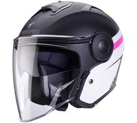 Caberg Soho Zephir Casque jet, noir mat/blanc/rose, Taille M (57/58)