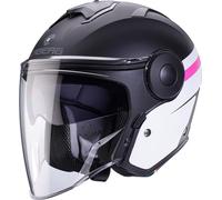 Caberg Soho Zephyr Casque ouvert avec visière solaire Noir/Blanc/Fuchsia S