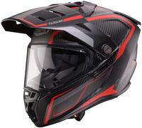 Caberg Tanami Carbon Gravity, casque d aventure XXL Mat Noir/Rouge Mat Noir/Rouge