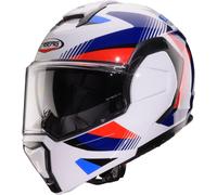 Caberg Trip Lunar Casque, Blanc/Bleu/Rouge, Taille M (57/58)