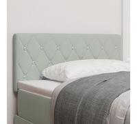 Cabeza De Lit Vidaxl Cristales Botón Tapizado Gris Clair 90 Cm Velours Gris