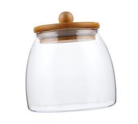 Cabilock 1 Bocal De Conservation En Verre Avec Couvercle En Bois Pour Aliments Couvercle Hermétique Pour Thé Épices Fruits Secs