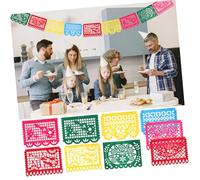 Cabilock 1 Ensemble Bannière Colorée Jour des Morts Non Tissé Décoration Festive pour Fête Mexicaine pour Intérieur et Extérieur Facile à Installer Design et