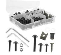 Cabilock 1 ensemble Kit de Boulons de Carénage Noir pour Visserie et Écrous pour Modifications de Pare Brise et Carénage Accessoires Personnalisés pour