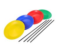Cabilock 1 Jeu d'assiettes de jonglage : Ensemble d'assiettes de jonglage avec Baguettes, Accessoires de Jeu de fête Amusants en Plastique - Fournitures de Spectacle de pour l'entraînement aux