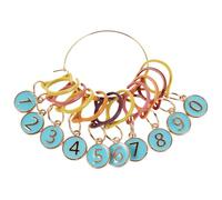 Cabilock 1 jeu de marqueurs circulaires pour tricot : marqueurs de mailles à épingle de sûreté - breloques en alliage émaillé - accessoires de comptage de rangs pour le tricot de chaussettes et