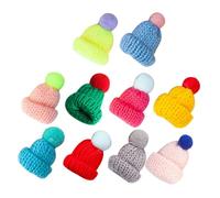 Cabilock 1 Jeu Mini Bonnets Tricotés Lot de Chapeaux Miniatures Colorés pour Décoration De Noël Accessoires DIY pour Poupées Et avec Pompons pour Photos Et Projets 30 Pièces