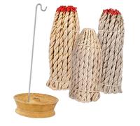 Cabilock 1 Jeu Népal Aromathérapie Brûleur Dencens en Bois De Corde pour La Paix De Corde Traditionnel Dencens Népalais Corde à La Main Fil De Fer Parfum d'air