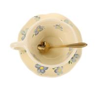 Cabilock 1 Jeu Tasses Céramique Set de Tasses à Café Porcelaine avec Soucoupe et Cuillère pour Cappuccino et Latte Compatible avec Tous Styles de Décoration Intérieure