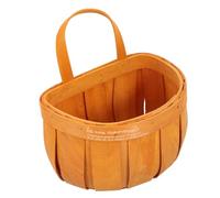 Cabilock 1 Pc Panier Suspendu Mural Tissé Panier De Fleurs En Bois Jardinières Murales Plante De Rotin Panier De Pique- Rustique Panier Pot De Fleur Demi-cercle Les Copeaux De Bois