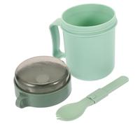 Cabilock 1 Pièce Tasse de Déjeuner Multifonctionnelle avec Couvercle et Cuillère Tasse à Soupe et Compatible Micro Ondes Portable Couleur Aléatoire Vert Couleur Aléatoire
