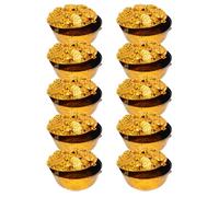 Cabilock 10 Pièces Bol de Fortune Chinois Décoratif en ABS Or, Cérémonie | Lingots Dorés et Pièces Dorées, pour Autel Domestique, Étagère Feng Shui, Rites Funéraires