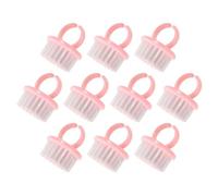 Cabilock 10 Pièces Brosse de Nettoyage pour Bijoux en Polystyrène Poils en Pp, Forme Anneau Compacte, Double Fonctionnalité pour Manucure et Usage Quotidien, Couleur Rose