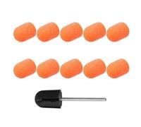 Cabilock 10 Pièces Capuchon de Ponçage pour Manucure 80 Orange, avec | Plastique Résistant à L’usure, pour Nettoyer Ongles et Tailler les Cuticules, Usage Précis