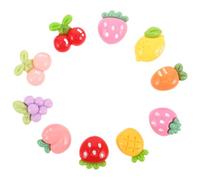 Cabilock 10 Pièces Charms en Résine Réalistes de Fruits Plats pour Bijoux Diy, Accessoires Décoratifs Résistants et Faciles à Utiliser pour Créations Artisanales Uniques