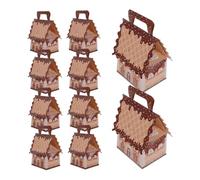 Cabilock 10 Pièces Coffret Gingerbread House Carton Boîtes Bonbons Festives Design Maison Épices pour Noël Transport Facile et