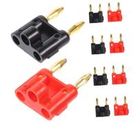 Cabilock 10 pièces Connecteurs Fiche Banane Double Vis Plaqués Or Connecteurs Jack Banane pour Amplificateur et Enceintes Accessoires Audio Haute Durabilité Compatible Câbles