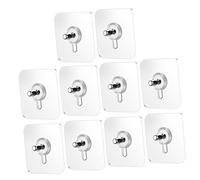 Cabilock 10 Pièces Crochets Muraux avec Vis Transparentes Adhésifs Sans Trace pour Cuisine et Cadres Supports Multifonctionnels Résistants pour Décoration et Rangement