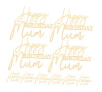 Cabilock 10 Pièces Décorations Gâteau Anniversaire Maman Acrylique Réutilisables pour Fête Anniversaire Femme Accessoires Cake Topper Élégants pour Fête des Mères