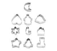 Cabilock 10 pièces Emporte Biscuits Inox Noël Moule Découpe Pâte Gâteau Sapin Outil Pâtisserie DIY pour
