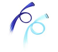 Cabilock 10 pièces Extensions Cheveux Colorés à Clip Légères pour Femmes Mèches Bleues Dégradées Naturelles pour Coiffure sans Dommage Style Droit et Ondulé Accessoires pour Fêtes et