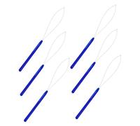Cabilock 10 pièces Kit Crochet Enfileur Extensions Cheveux avec Boucle Outil Tirant Micro Bagues Bleu