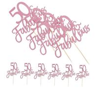 Cabilock 10 Pièces Lot de Décorations Gâteau Anniversaire Rose Doré Cake Topper Élégant pour Mariage Anniversaire et Décorations pour Cupcakes Gâteaux et Desserts