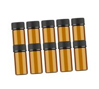 Cabilock 10 pièces Lot de Mini Flacons en Verre Transparent pour Huiles Essentielles avec Bouchon Grain et Bouchon Troué Petites Fioles Portables pour Aromathérapie et Chimie