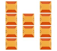 Cabilock 10 pièces Lot de Réflecteurs Routiers Jaunes Plastique Double Face Marqueurs de Chaussée pour Sécurité Routière et Ralentisseurs