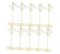 Cabilock 10 Pièces Memo Clip Holder Airplane Design with Weighted Base for Stable Tabletop Photo and Place Card Display Elegant Finish for Weddings Parties Office and Home Decor