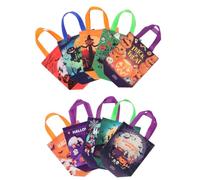 Cabilock 10 Pièces Paquet à Bonbons D'halloween Non Tissés Réutilisables avec Poignées, Grosse Capacité et Design Facile à Ranger pour Fête et Emballage Présent