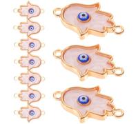 Cabilock 10 Pièces Pendentif Oeil du Mal en Alliage Strass, Connecteurs à Double Trou pour Bracelets et Colliers Diy, Accessoire Unique pour Création de Bijoux Personnalisés