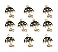 Cabilock 10 Pièces Pendentif Porte-clés Parapluie en Alliage Noir | Accessoire Décoratif Créatif, Fabrication de Bijoux, pour Bracelet et Collier, Finition Noire, Style Élégant