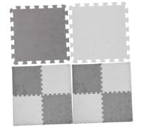 Cabilock 10 pièces Tapis Puzzle Mousse Doux et Épais Antidérapant Imbriquées Gris et Blanc pour Aire de Jeu Garçon Fille et Accessoire Maison