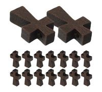 Cabilock 100 Pendentifs Croix en Bois Percés - Lot de 100 Mini Croix Religieuses Naturelles pour Création Bijoux DIY Breloques Spirituelles Légères pour Artisanat et Présents