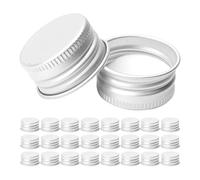 Cabilock 100 Pièces Bouchons à Vis 18mm en Aluminium Argenté Résistants aux Chocs et Réutilisables pour Flacons de Lotion et Bouteilles en Verre pour Voyage et Déplacements
