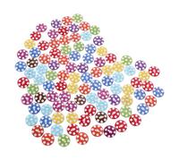 Cabilock 100 pièces Boutons Bois Décoratifs Blancs à Pois Colorés pour Couture Vêtements DIY Artisanat