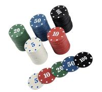 Cabilock 100 Pièces Jeu de Jetons de Poker en Plastique Réutilisables, avec Boîte Transparente, Accessoires Sûrs pour Compter et Calculer Lors de Jeux de Société