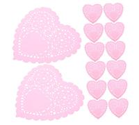 Cabilock 100 Pièces napperon assiettes de fête présentoir à gâteaux à plusieurs niveaux wedding decorations home decor sets de table en papier coeur sous-verres modernes pour boissons rose