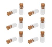 Cabilock 100 Pièces Petites Bouteilles à Souhaits en Verre avec Bouchon en Liège, 1ml, Transparentes, Mini Flacons Décoratifs pour Projets D’Art Créatif et Expériences de Laboratoire