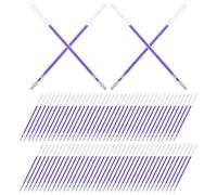 Cabilock 100 Pièces Recharge Stylo Marquage Tissu Bleu Effaçable Chaleur Pointe Fine pour Couture Quilting et Broderie Marqueur Textile Précis et Portable